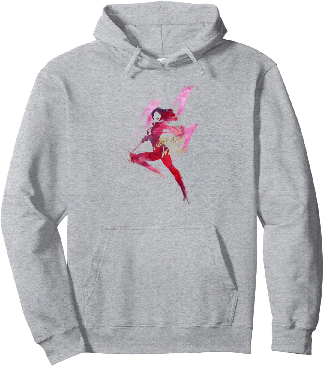 Marvel Black Widow Silhouette Watercolor Poster Pullover Hoodie