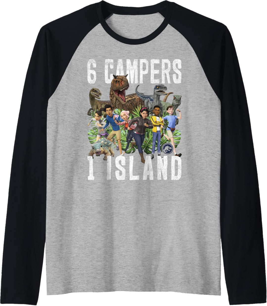 Jurassic World: Camp Cretaceous 6 Campers 1 Island Raglan