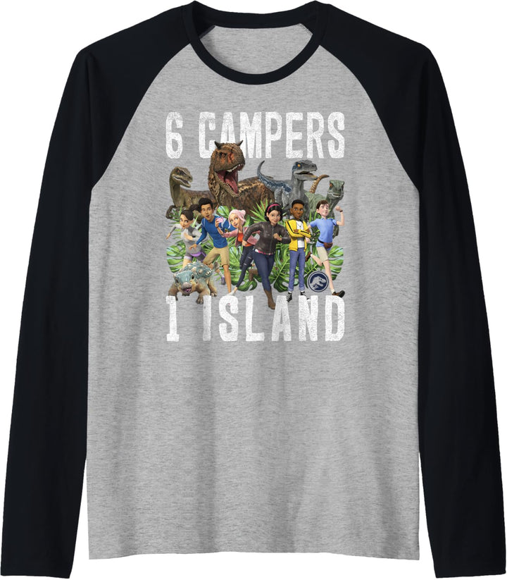 Jurassic World: Camp Cretaceous 6 Campers 1 Island Raglan
