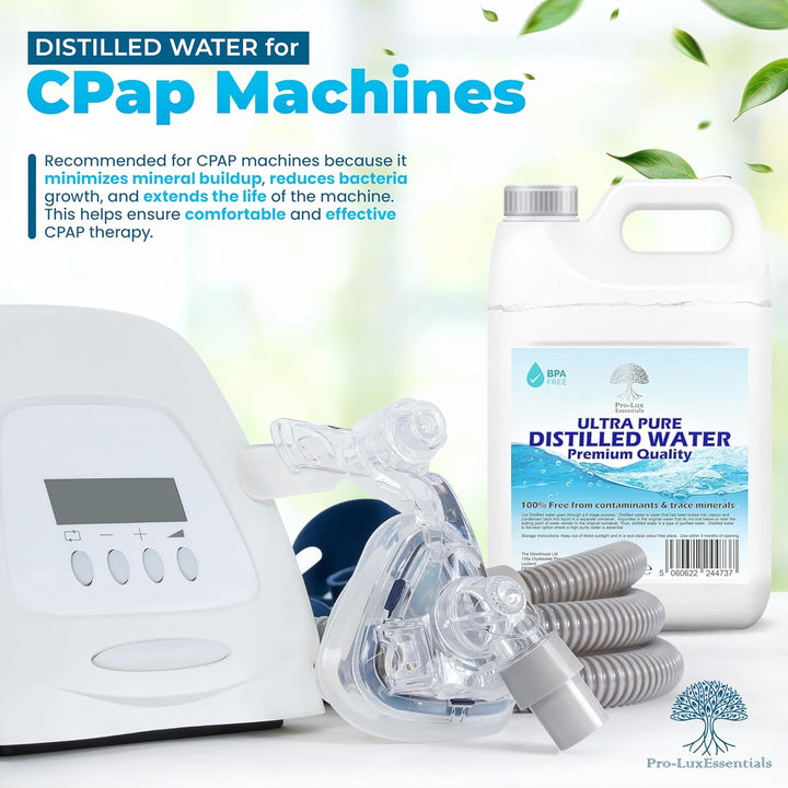 Destilliertes Wasser, 100 % reine Premium-Qualität, ideal für CPap, Bügeleisen, Luftbefeuchter, Rein