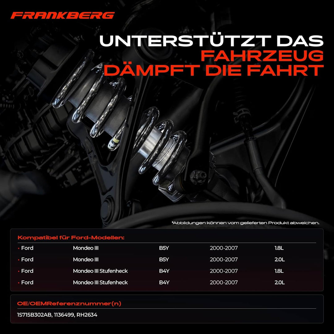 Frankberg 2x Federn Fahrwerksfeder Vorderachse Kompatibel mit Mondeo III B5Y 2000-2007 Mondeo III St