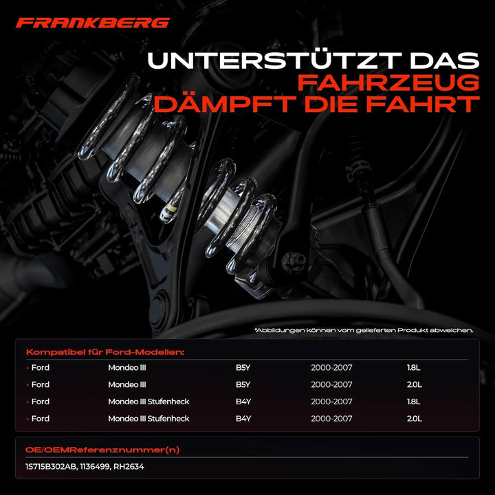 Frankberg 2x Federn Fahrwerksfeder Vorderachse Kompatibel mit Mondeo III B5Y 2000-2007 Mondeo III St