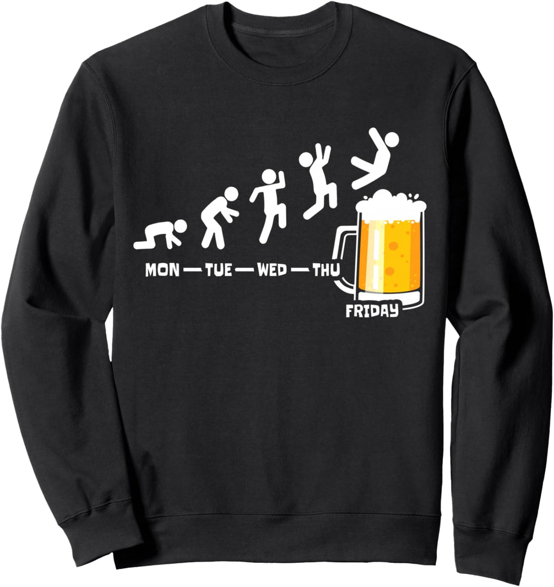 Bier Woche Endlich Freitag Wochenende Lustiges Biertrinker Sweatshirt