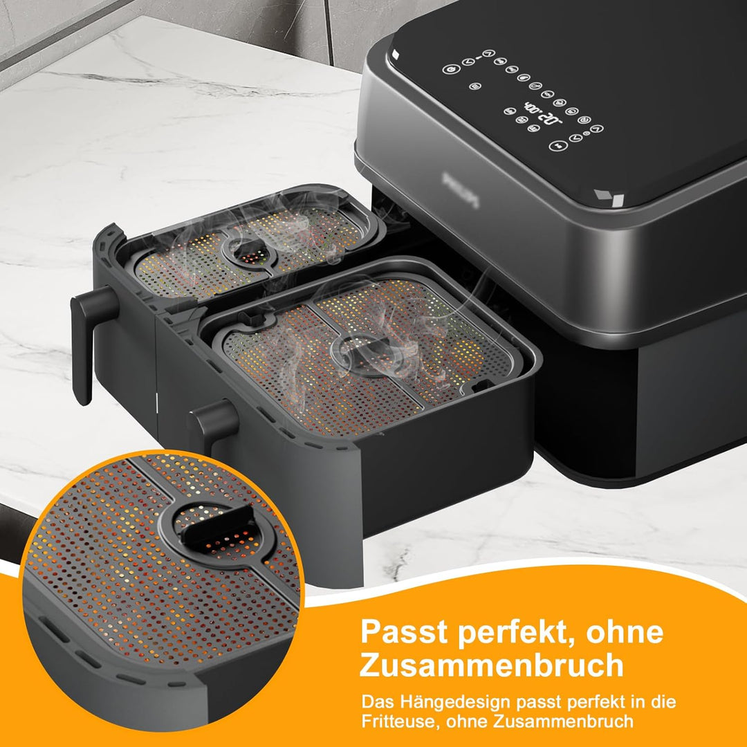 Heissluftfritteuse Spritzschutz für Philips Dual Basket 9l, 2 Stk Airfryer Spritzschutz für Philips