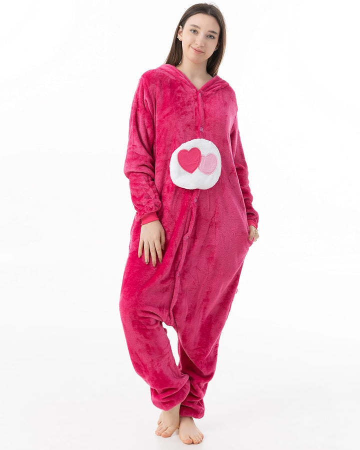 Katara 1744 Glücksbärchis Onesie Herz-Kostüm, Tiere, Party, Karnevals-Kostüm in Pink, Verkleidung zu