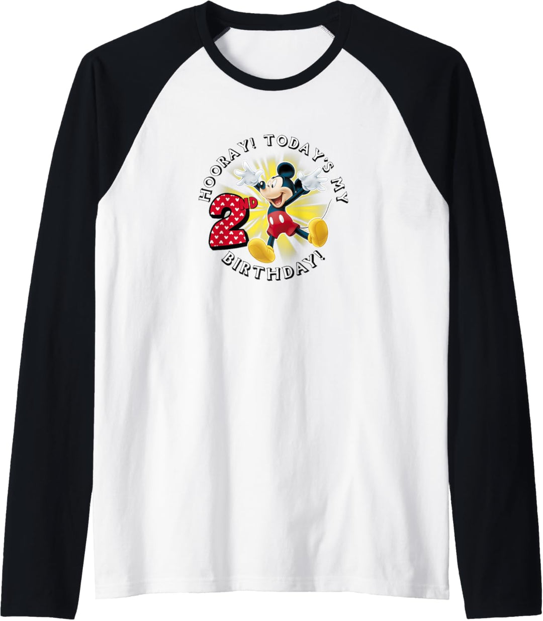Disney Mickey Mouse Birthday Hooray It's My 2nd Birthday Raglan