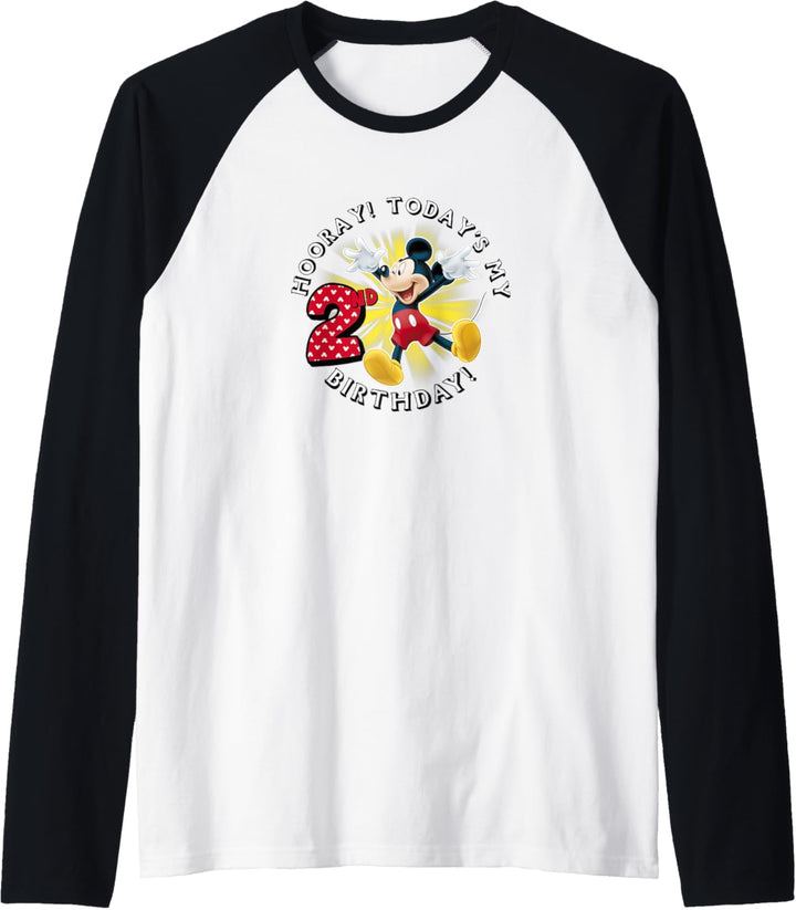 Disney Mickey Mouse Birthday Hooray It's My 2nd Birthday Raglan