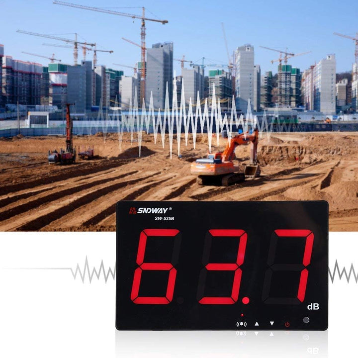 Zerodis Schallpegelmesser, 30~130dB 9,6 inches grosser LCD Bildschrim Display Wand Hängende Dezibel