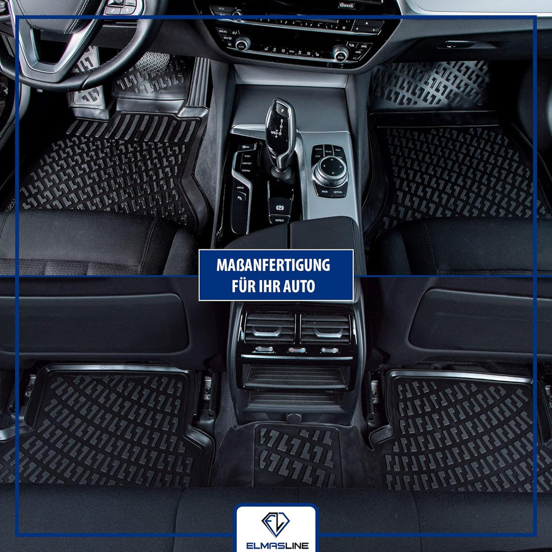 Elmasline Design 3D Gummimatten Set für OPEL CORSA C Baujahr 2000-2006 | Extra hoher 5cm Rand CORSA