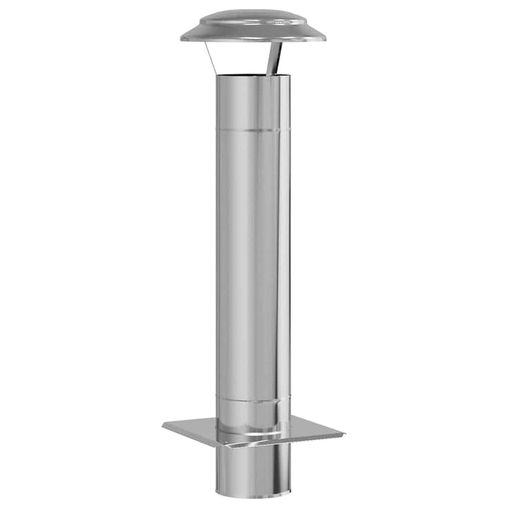 vidaXL Kaminverlängerung Silber 25 x 25 x 82 cm Edelstahl, Garten und Terrasse, Coole Kamin-Accessoi