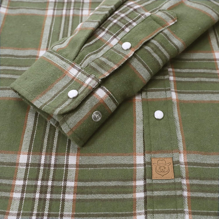 Dubinik® Herren Flanellhemd Flanellhemd Herren Kariert Western Cowboy Vintage Langarm Druckknöpfe Ba