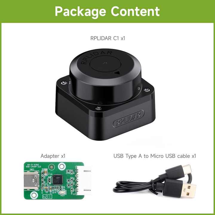 Waveshare Slamtec RPLIDAR C1 Laser Ranging Sensor, 360° Omnidirectional Lidar, Millimeter-Level High