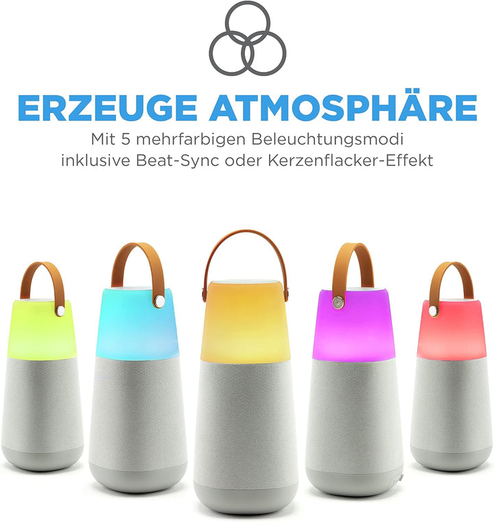 ION Audio Bright Max – Tragbarer, wasserfester 360° Bluetooth-Lautsprecher mit Beleuchtung, atmosphä