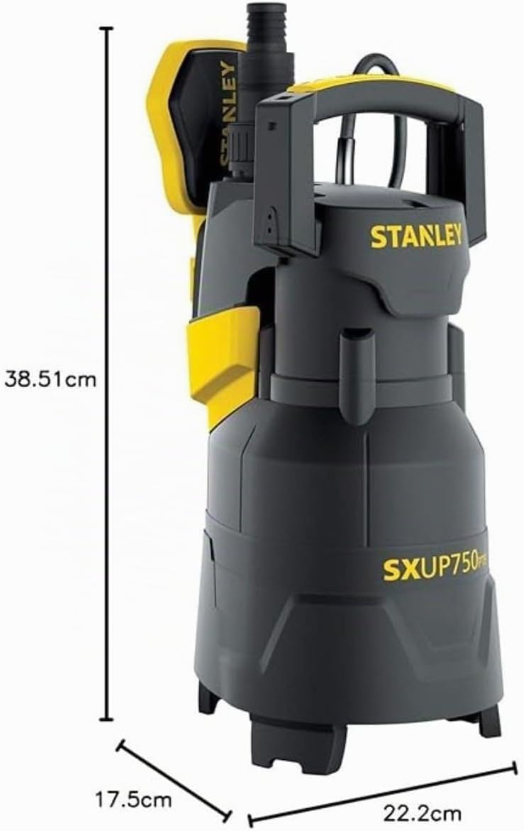 Stanley Tauchpumpe SXUP750PTE für Klar- und Schmutzwasser (750 W,max. Förderleistung 13.500 l/h, max