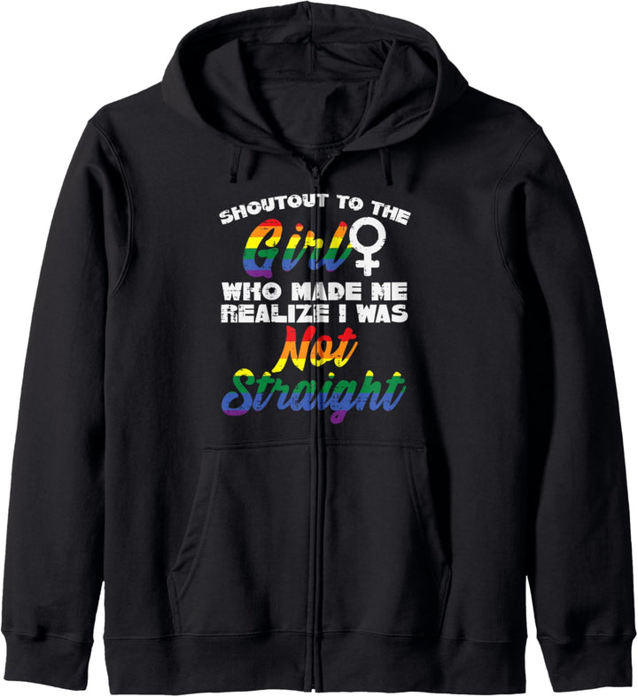 Shoutout To The Girl Who Made Me Realize Not Straight Funny Kapuzenjacke
