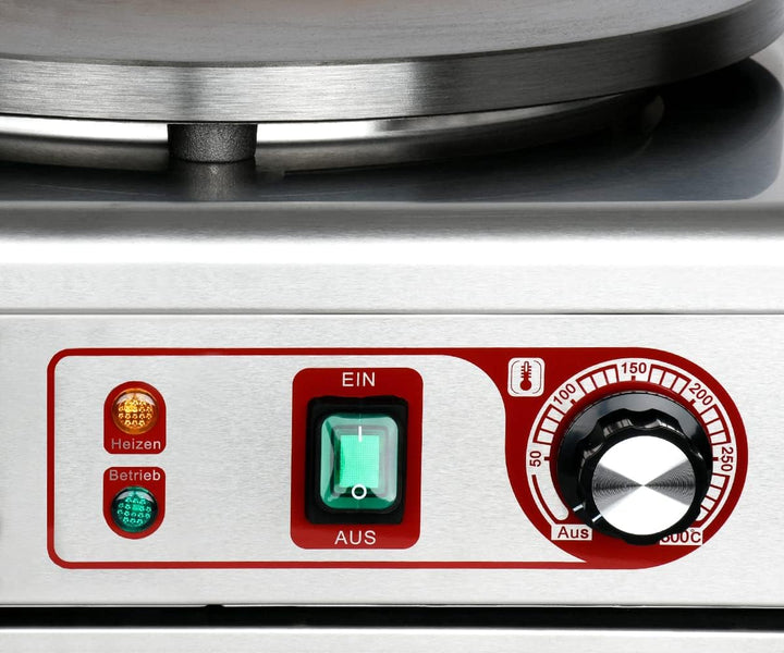 Beeketal 'BC40-1' Gastro Crepes Maker mit Ø 400 mm Gusseisen Crepesplatte, 50-300 °C stufenlos einst