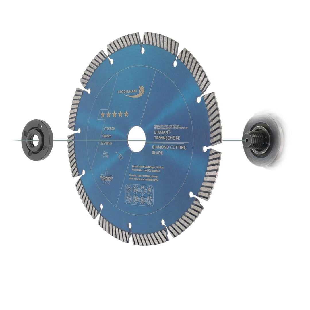 PRODIAMANT Fastcut Highspeed Diamant-Trennscheibe 180 mm x 22,23 mm für sehr harte Baustoffe wie Kal
