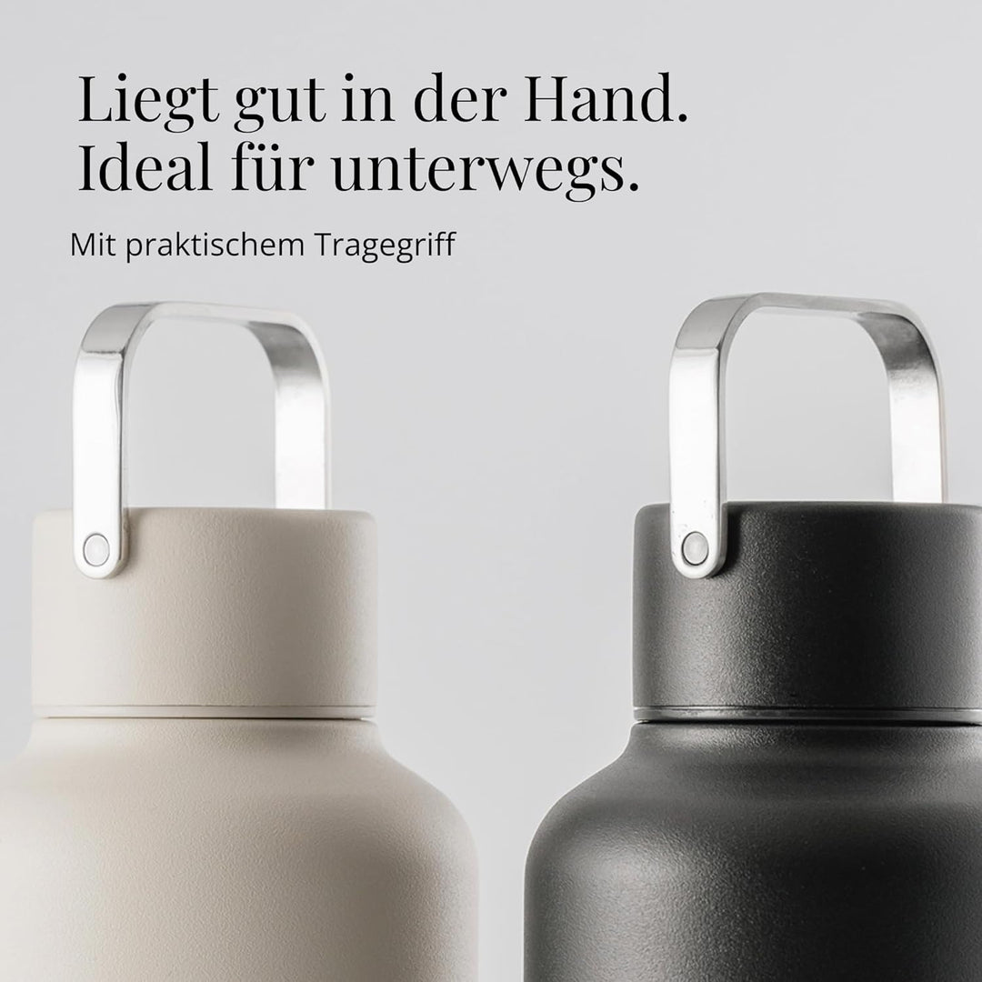 EQUA Timeless Isolierte Trinkflasche, doppelwandig, Edelstahl, 24 Stunden kalt oder bis zu 12 Stunde
