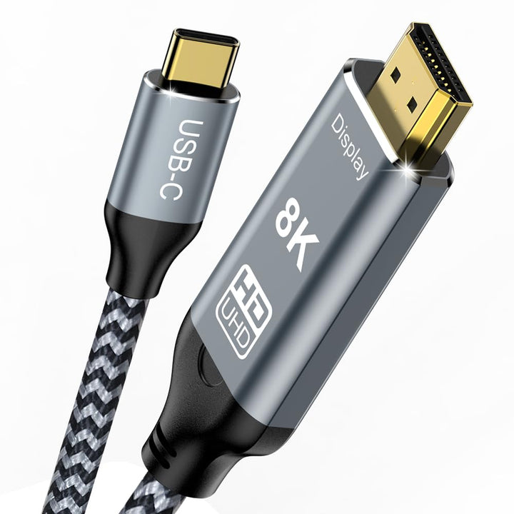 USB C auf HDMI 2.1 Kabel, 8K@60Hz 4K@240Hz Type C auf HDMI High Speed Kabel, HDR HDCP 2.3 Thunderbol