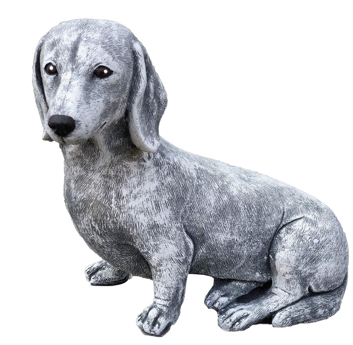 Steinfigur Dackel Hund frostfest wetterfest Gartenfigur Stein