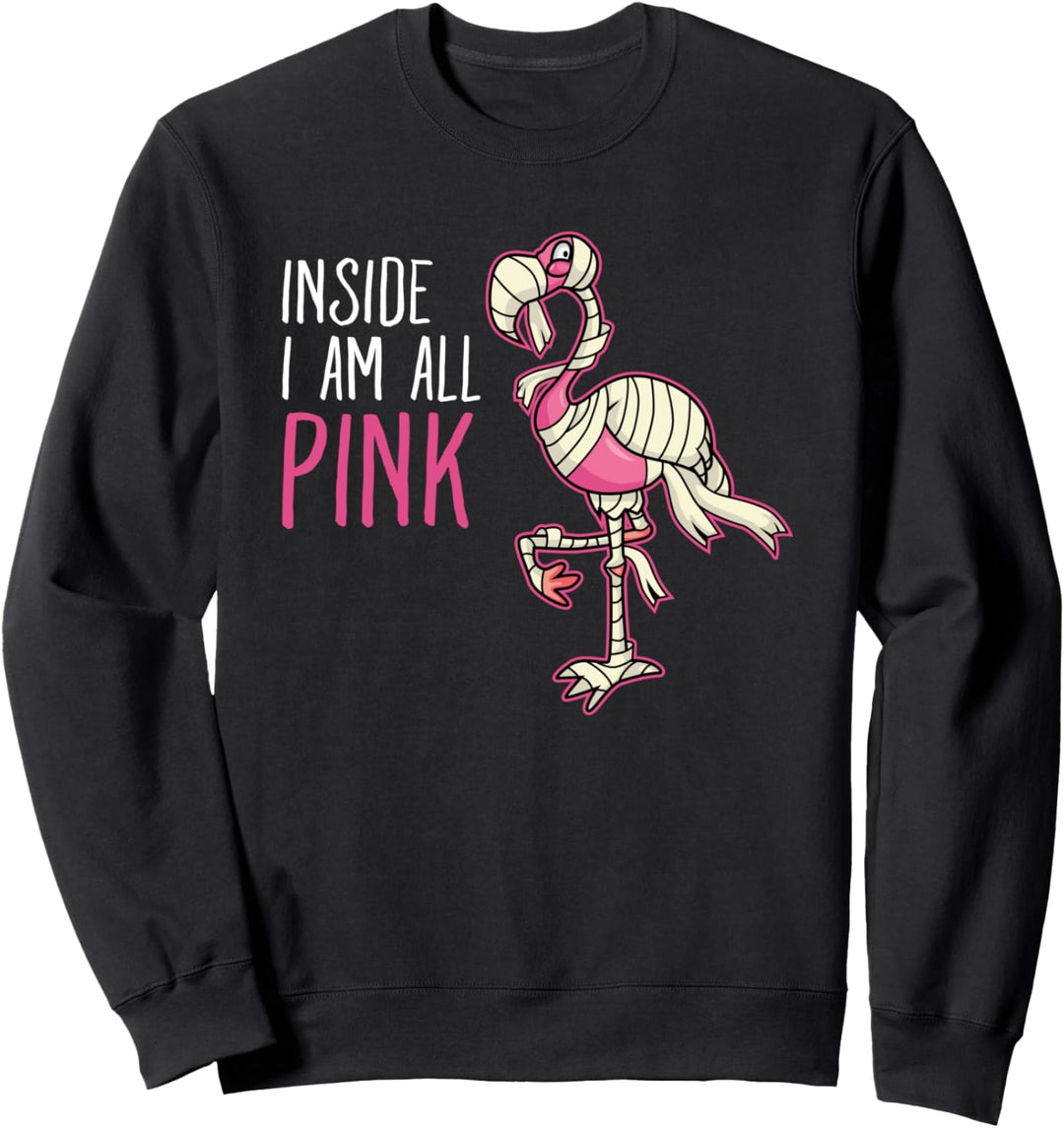 Inside I'm all Pink Funny Halloween Flamingo Gift Sweatshirt