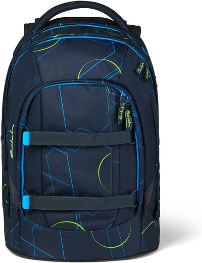 satch Pack Schulrucksack Set 3tlg. mit Sporttasche und Schlamperbox Blue Tech