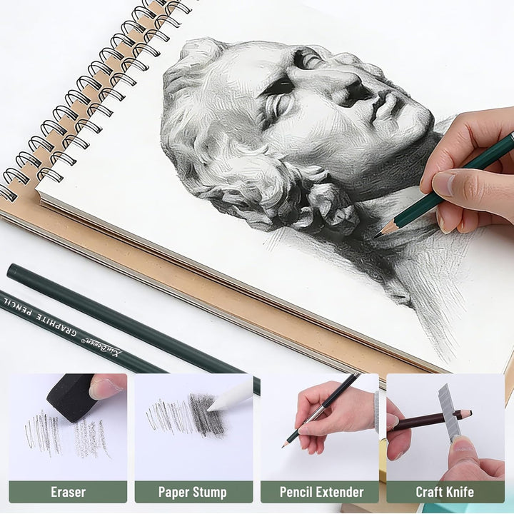 Skizzen Zeichen Bleistift Set, Zeichenset,Zeichenstifte Professionell Zeichenset Malset mit Graphits