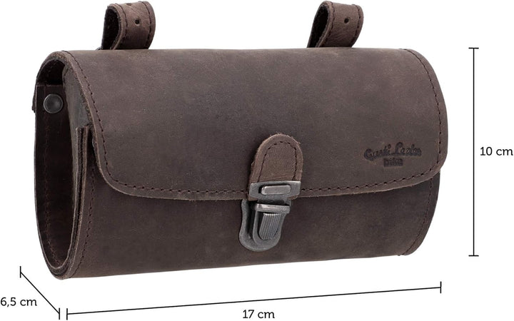 Gusti Satteltasche Leder – Wolfgang L. – Kleine Fahrradtasche Leder für Sattel, Lenker oder Gepäcktr