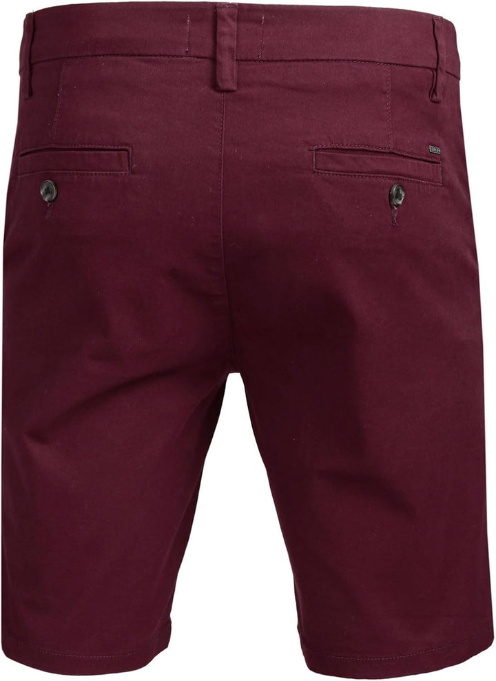 Xact Herren Leinen 23cm Tailored Chino Shorts, Regular Fit 40W Burgundy, 40W Burgundy