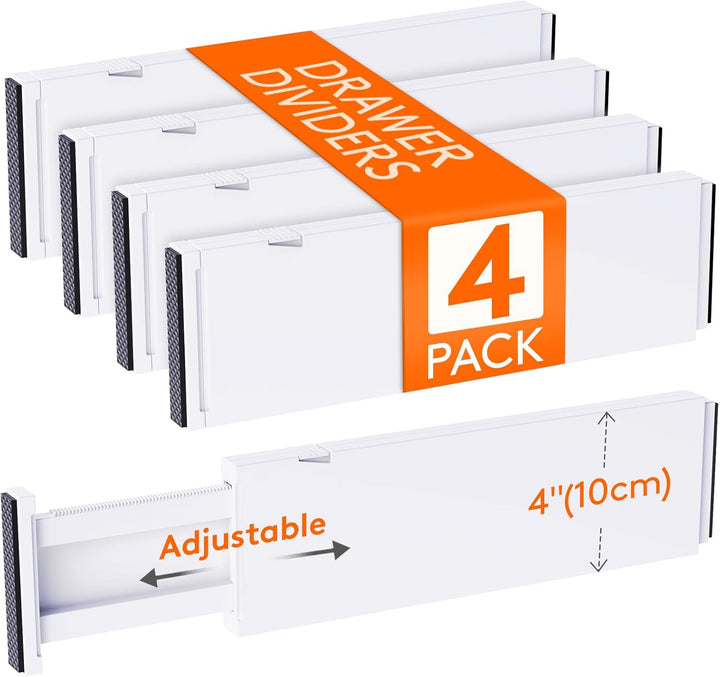 Lifewit 4 Set Schubladentrenner für Innenlänge 32–56cm & Höhe＞10.5cm Schubladen, Verstellbar Schubla