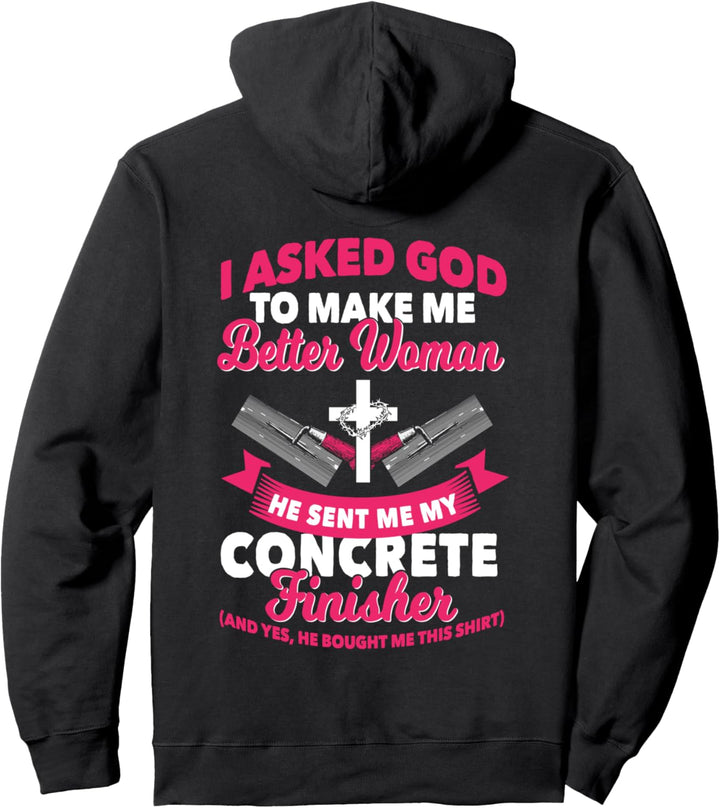 Concrete Finisher Wife Design auf der Rückseite der Kleidung Pullover Hoodie