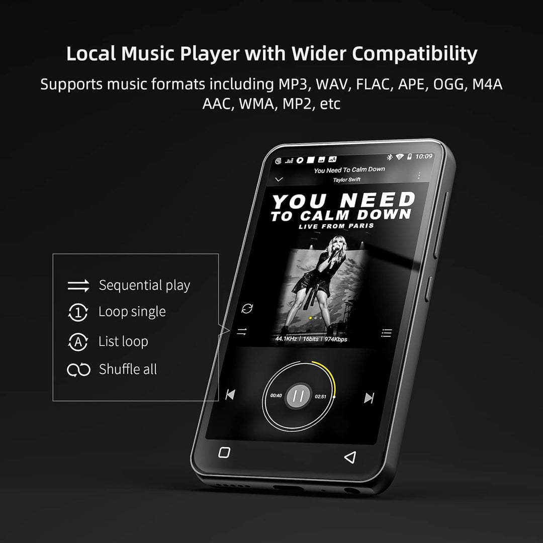 innioasis 16 GB MP3-Player mit Bluetooth und WLAN, MP3-Player, Apple Music, 4 Zoll Touchscreen, Andr