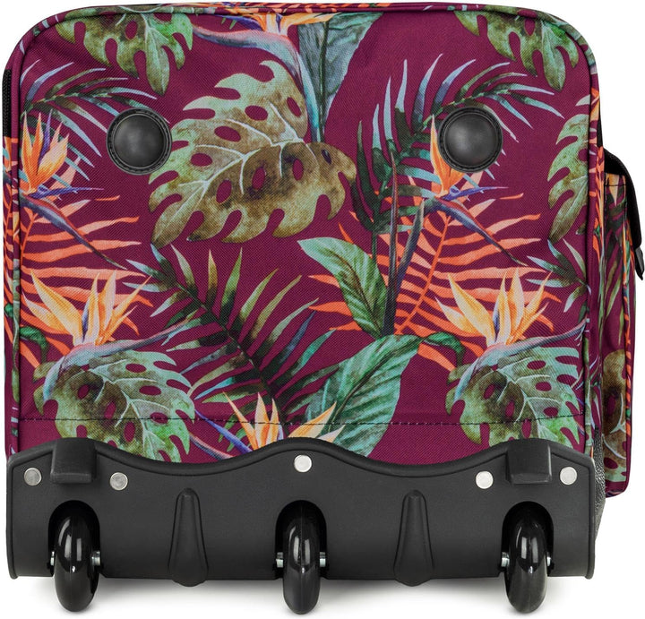 normani Reisetasche XXL Trolly mit Rollen Jumbo Travel Bag aus robustem Material Monstera / 80 Liter