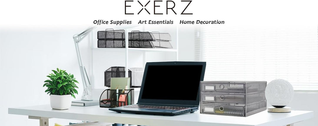 EXERZ Papier Sortierer mit 3 Schubladen/A4 Dokumente/Schubladenbox - Drahtgeflecht Büroablage/Aufbew