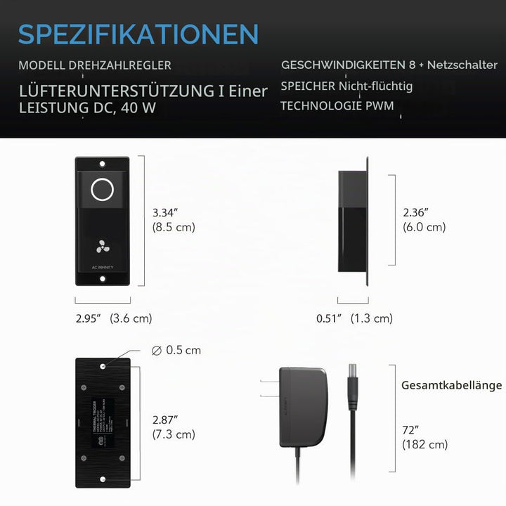 AC Infinity RACK ROOF FAN KIT, Quiet Dual-Fans with Speed Controller, for cooling AV, Home Theater,