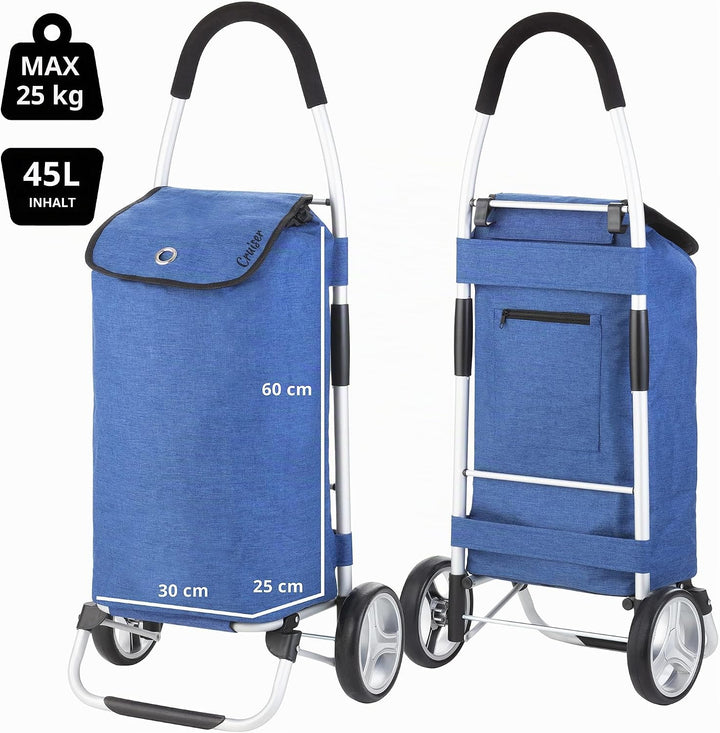 Cruiser Einkaufswagen 45 Ltr - Fatlbarer Einkaufstrolley Blau, Blau
