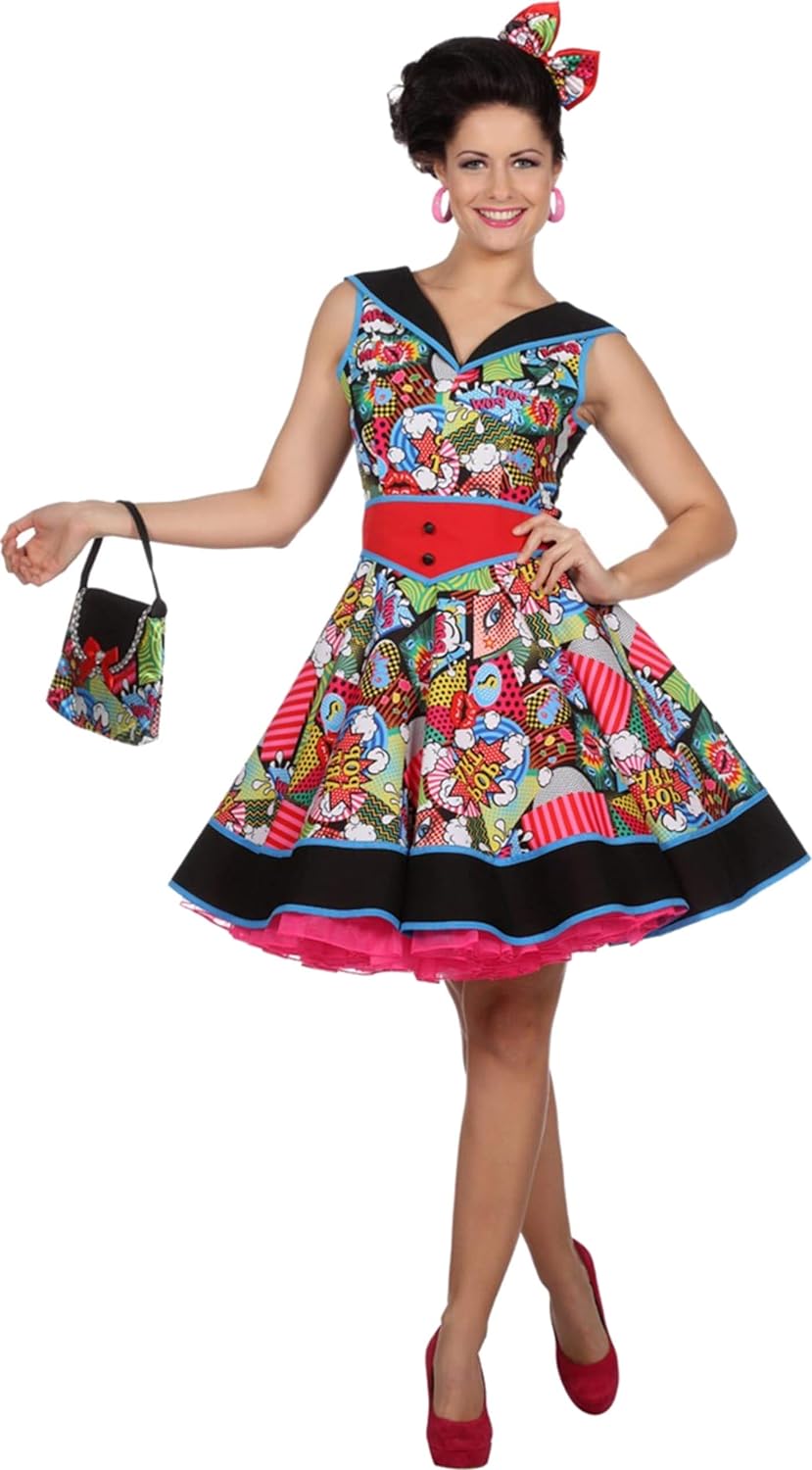 Wilbers Damen Kostüm Pop Art 50er Jahre Kleid Karneval Fasching Gr.36