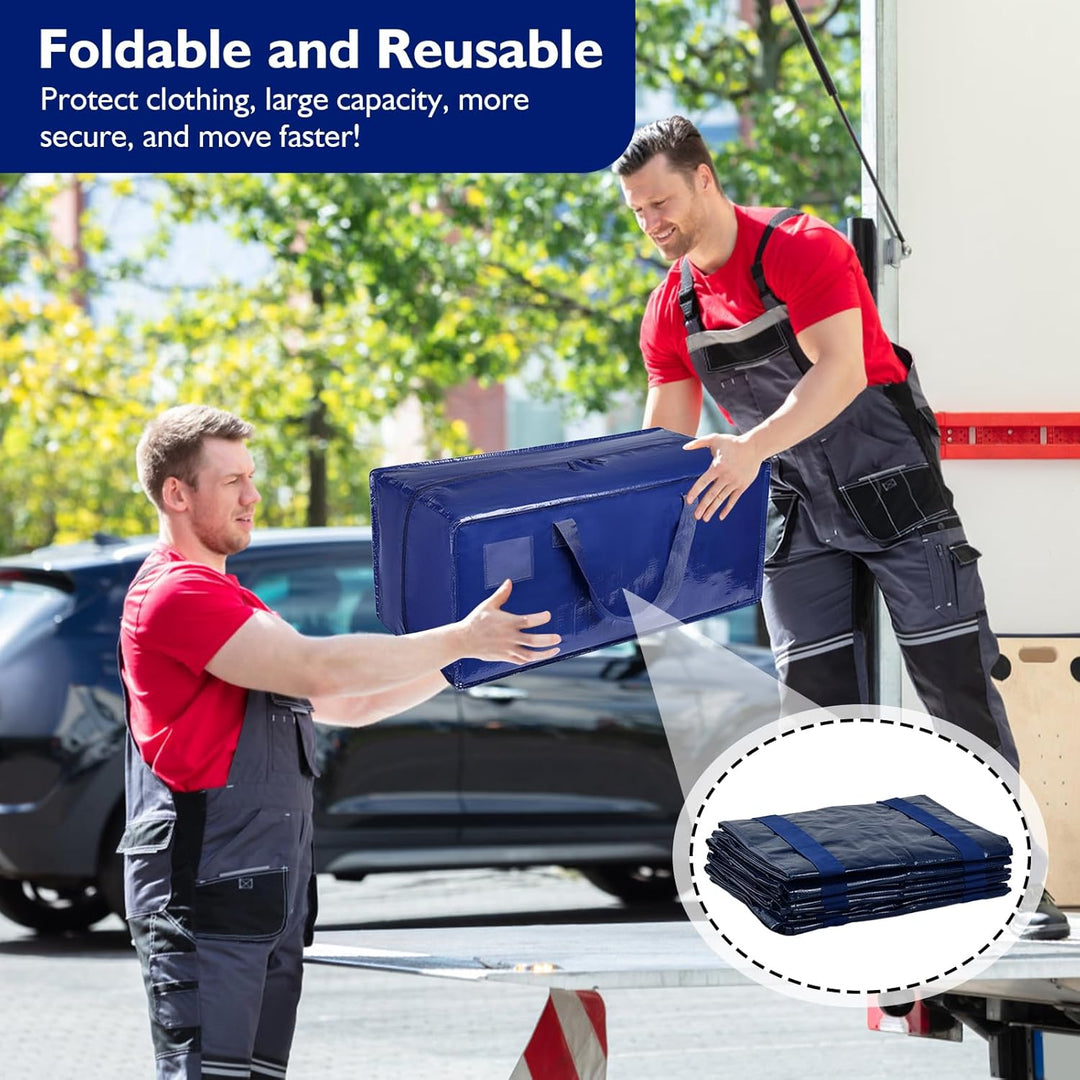 Dokeno 6 Stück 92L Aufbewahrungstasche, Grosse Umzugstaschen mit Rucksackgurten, Wasserdicht Aufbewa