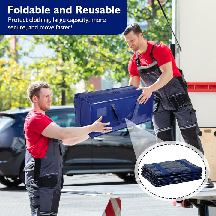 Dokeno 6 Stück 92L Aufbewahrungstasche, Grosse Umzugstaschen mit Rucksackgurten, Wasserdicht Aufbewa