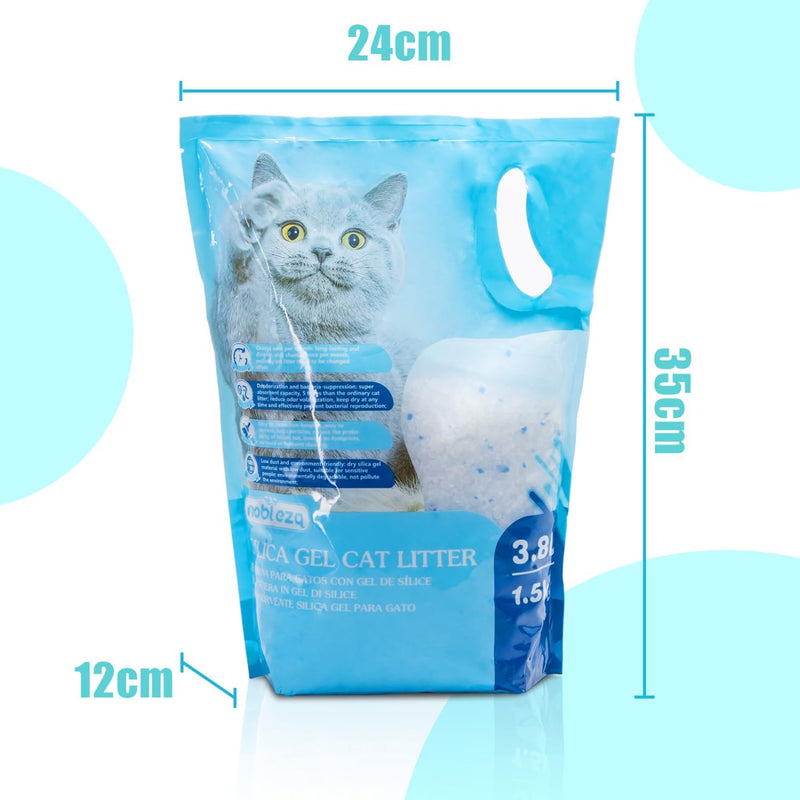 Nobleza - Arena para Gatos de sílice Camada para gatitos de Gel de Diamante 3.8L Absorbente， Cómodo