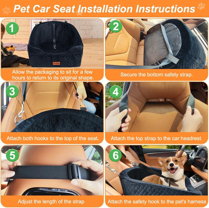 Vivifying Hundeautositz für kleine Hunde, abnehmbare und waschbare Sitzerhöhung für Haustiere bis zu