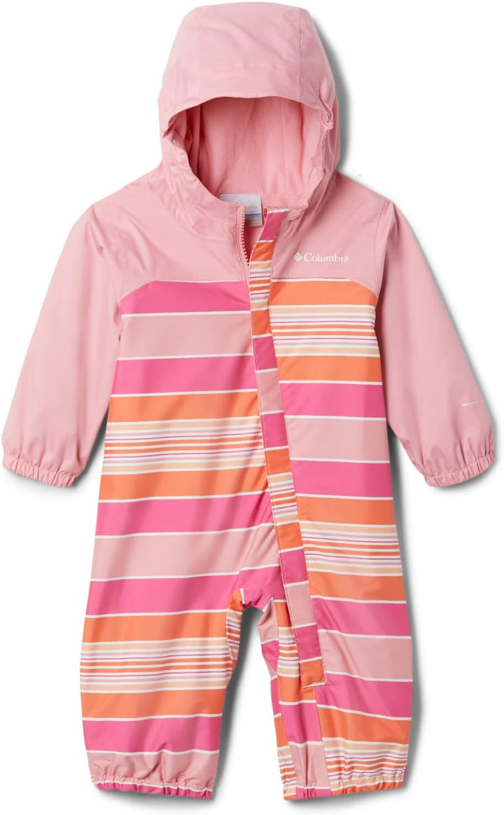 Columbia Unisex Regenanzug Baby, Critter Jitters II 0-3 Monate Wild Geranium Danby Stripe, Pink Orch