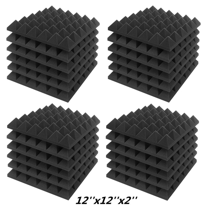 JBER Akustikschaumstoff-Platten, 5,1 x 30,5 x 30,5 cm, Schalldämmung für Studiowände, schalldämmend,