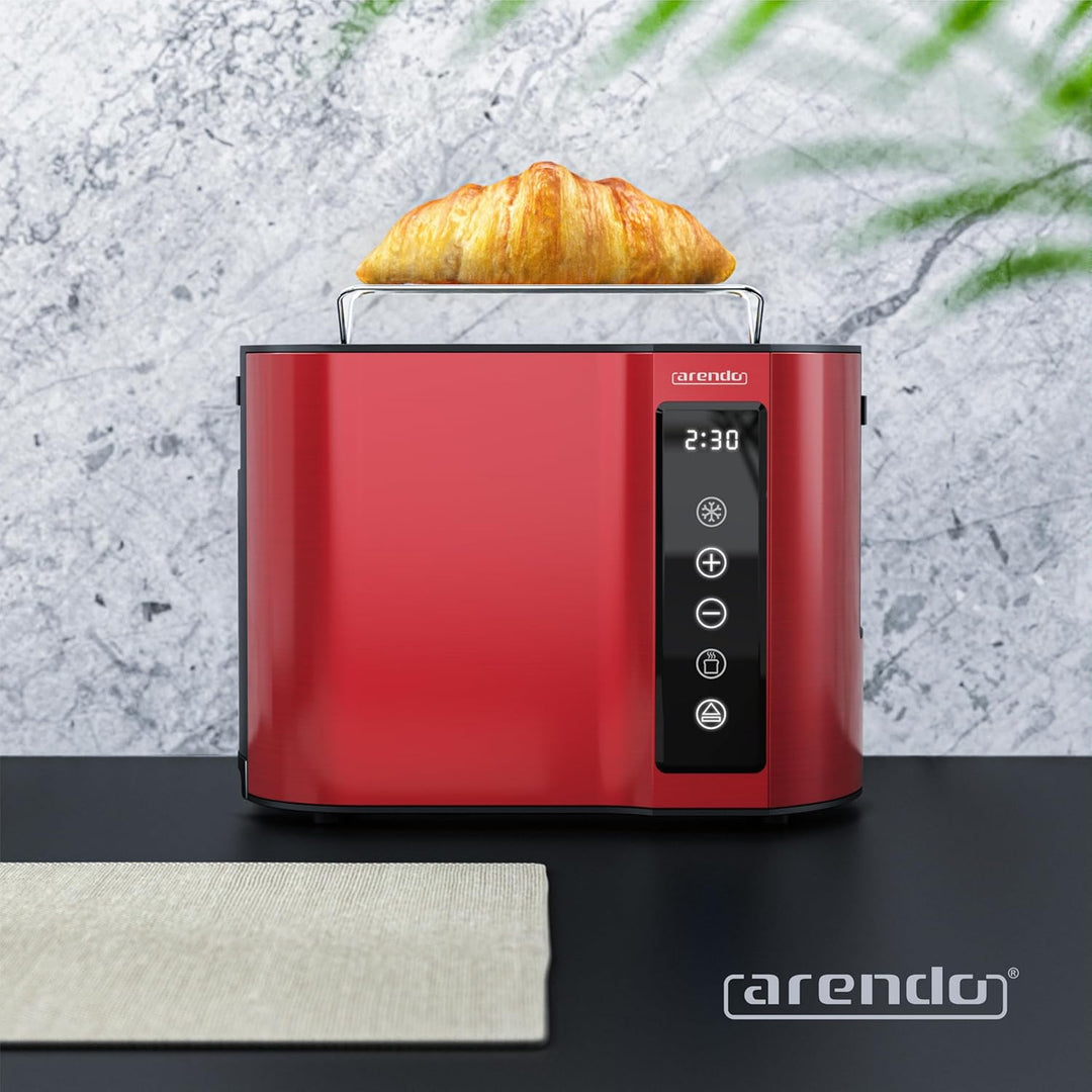 Arendo - Touch Toaster 2 Scheiben Edelstahl - Touchpanel - digital Display Restzeitanzeige - 800 W –