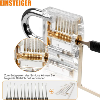 Dietrich Set, Sicherheitsschloss, Preciva 26 tlg. Lockpicking Set Generalschlüssel-Systeme mit für E