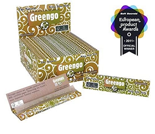 greengo Zigarettenpapier, dünn, Kingsize, 50 Stück pro Schachtel