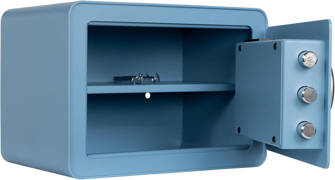 Rottner Möbeltresor Vintage-Blue Stahl Elektronikschloss Fingerprint mechanische Notöffnung Innenbel