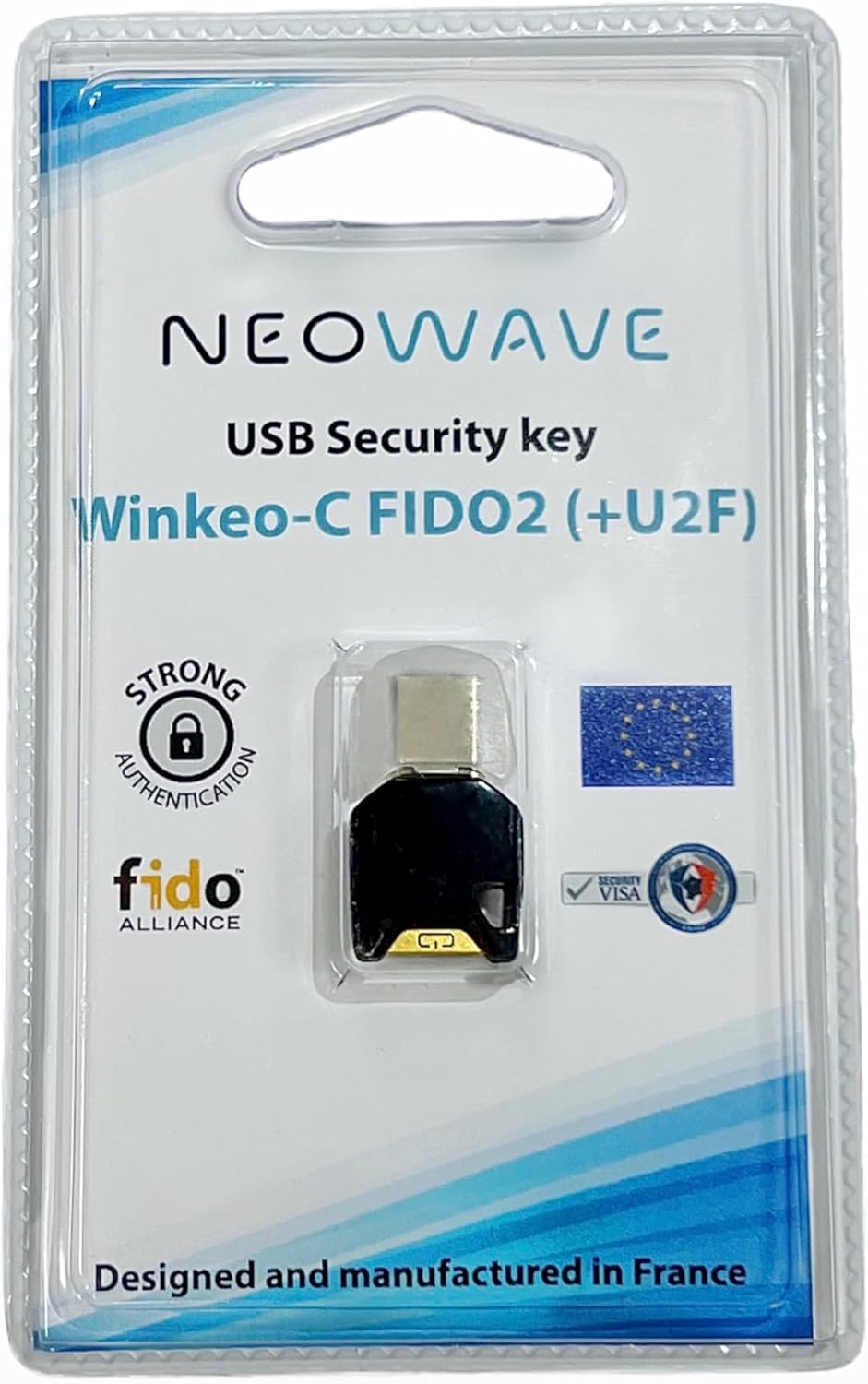 Winkeo-C FIDO2 Sicherheitsschlüssel, passwortlos und Zwei-Faktor-Authentifizierung, für PC, Tablet u