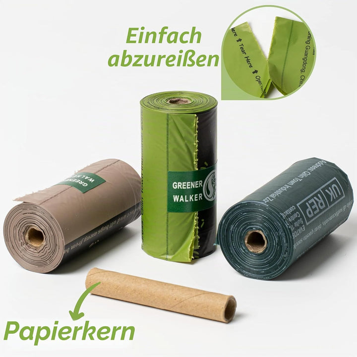 Greener Walker Hundekotbeutel biologisch abbaubare-540 Stück,extra gross,dick und stark,100% tropfsi
