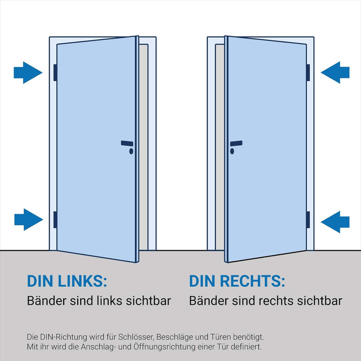 HORI Zimmertür Komplettset mit Zarge und Türdrücker I Innentür weiss lackiert mit 4 Querstreifen I H